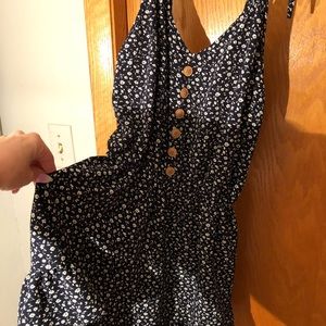 Black flower romper